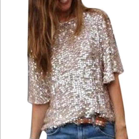 Evening Sequin  Blouse - Picture 3 of 8